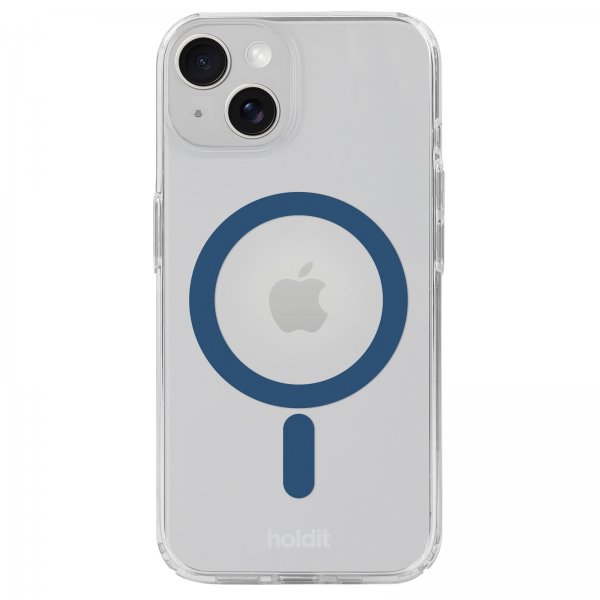 holdit iPhone 13/14/15 Cover MagSafe Case Denim Blue Transparent