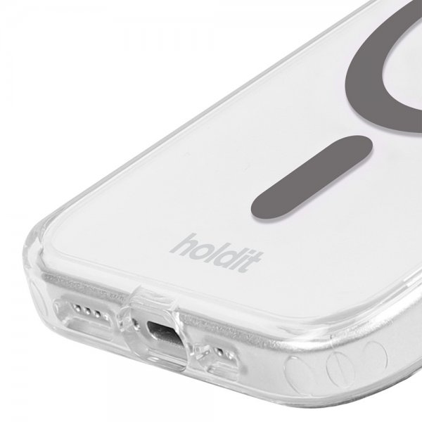 holdit iPhone 13/14/15 Cover MagSafe Space Gray Transparent
