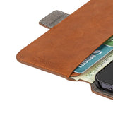 Krusell iPhone 13 Etui Leather PhoneWallet Cognac