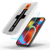 Spigen iPhone 13/13 Pro/14/16e/17e Skærmbeskyttelse GLAS.tR EZ Fit 2-pak