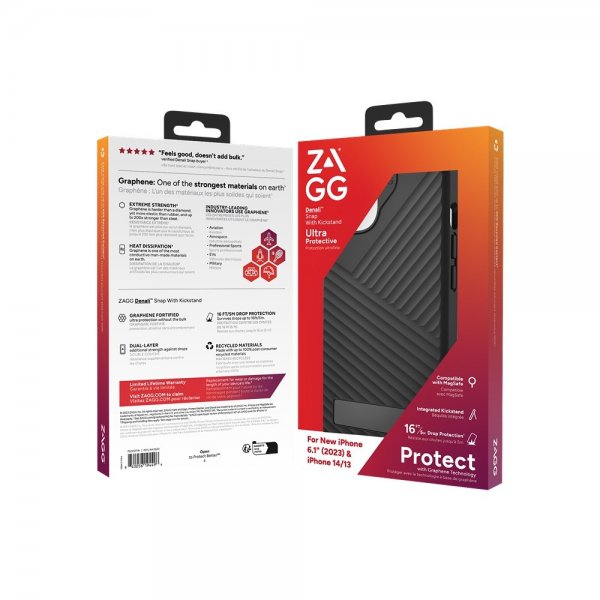 ZAGG iPhone 13/iPhone 14/iPhone 15 Cover Denali Snap Kickstand Sort
