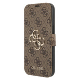 Guess iPhone 13 Mini Cover Metal Logo Brun