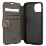 Guess iPhone 13 Mini Cover Metal Logo Brun