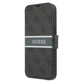 Guess iPhone 13 Mini Cover Printed Stripe Grå