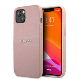 Guess iPhone 13 Mini Cover Hot Stamp Metal Logo Rosa