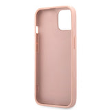 Guess iPhone 13 Mini Cover Hot Stamp Metal Logo Rosa