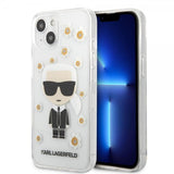 Karl Lagerfeld iPhone 13 Mini Cover Iconic Flower Transparent