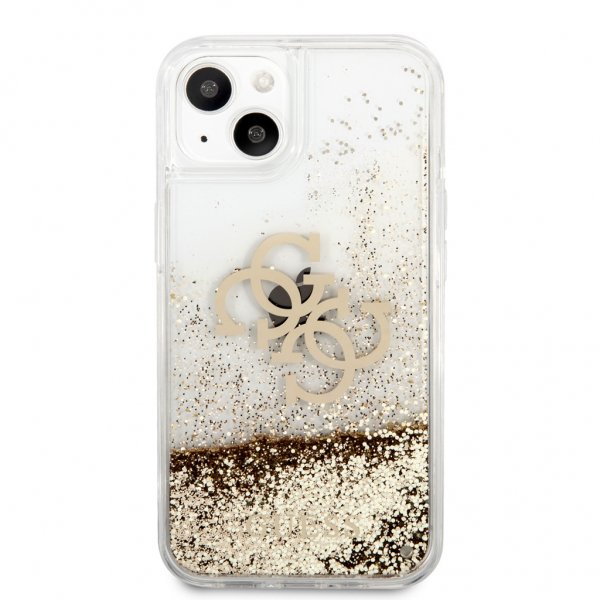 Guess iPhone 13 Mini Cover Liquid Glitter Guld
