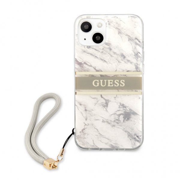 Guess iPhone 13 Mini Cover Marble Design Stripe Grå