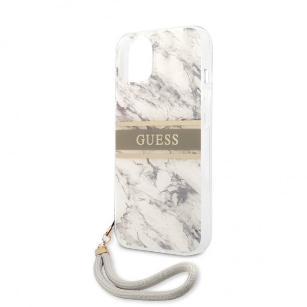 Guess iPhone 13 Mini Cover Marble Design Stripe Grå