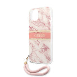 Guess iPhone 13 Mini Cover Marble Design Stripe Rosa
