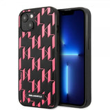 Karl Lagerfeld iPhone 13 Mini Cover Monogram Mønster Rosa