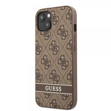 Guess iPhone 13 Mini Cover Printed Stripe Bottom Brun
