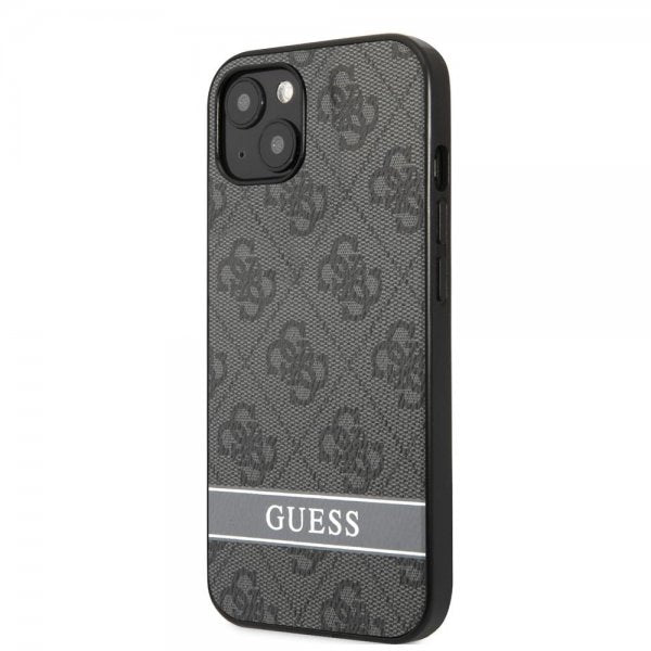 Guess iPhone 13 Mini Cover Printed Stripe Bottom Grå