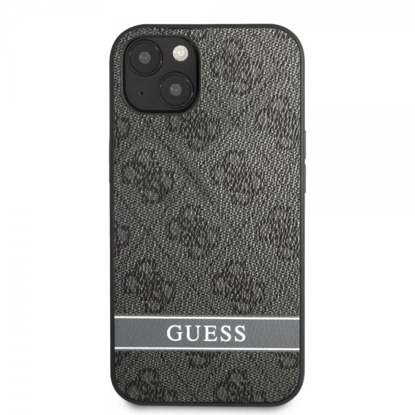 Guess iPhone 13 Mini Cover Printed Stripe Bottom Grå