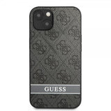 Guess iPhone 13 Mini Cover Printed Stripe Bottom Grå