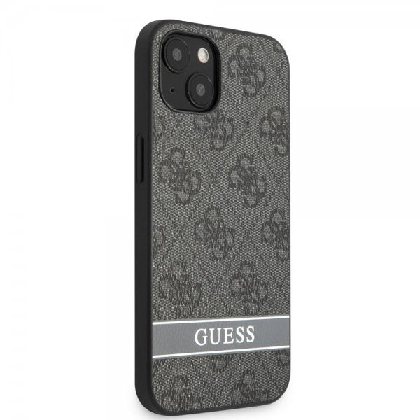 Guess iPhone 13 Mini Cover Printed Stripe Bottom Grå