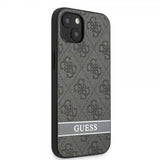 Guess iPhone 13 Mini Cover Printed Stripe Bottom Grå