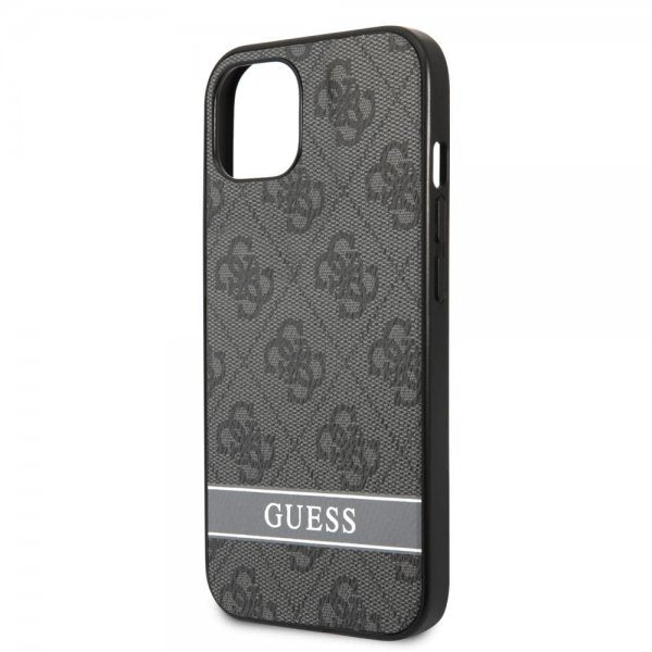 Guess iPhone 13 Mini Cover Printed Stripe Bottom Grå