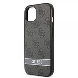 Guess iPhone 13 Mini Cover Printed Stripe Bottom Grå