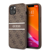 Guess iPhone 13 Mini Cover Printed Stripe Brun