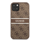 Guess iPhone 13 Mini Cover Printed Stripe Brun