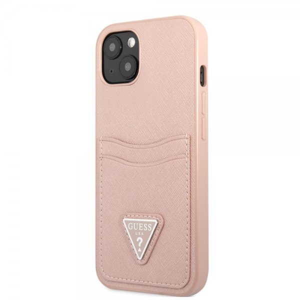 Guess iPhone 13 Mini Cover Saffiano Double Cardslot Rosa