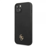 Guess iPhone 13 Mini Cover Silicone Metal Logo 4G Sort