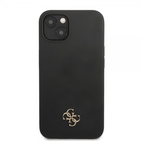 Guess iPhone 13 Mini Cover Silicone Metal Logo 4G Sort