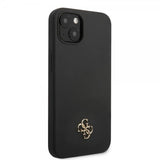 Guess iPhone 13 Mini Cover Silicone Metal Logo 4G Sort