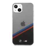 BMW iPhone 13 Mini Cover Tricolor Stripe Transparent Sort