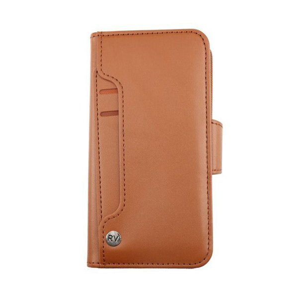 Rvelon iPhone 13 Etui Udfoldeligt Kortrum Brun