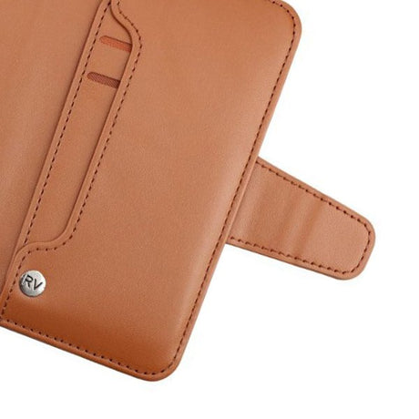 Rvelon iPhone 13 Etui Udfoldeligt Kortrum Brun