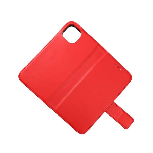 Rvelon iPhone 13 Etui Ægte læder Kortlomme Rød