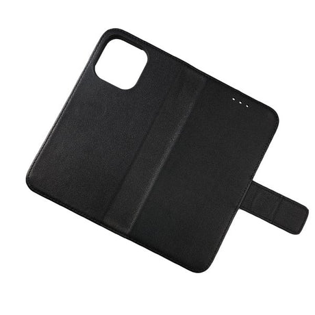 Rvelon iPhone 13 Cover Ægte læder Kortlomme Sort