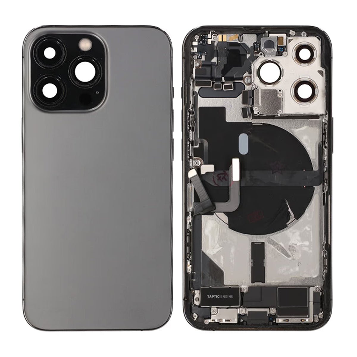 iPhone 13 Pro bagside med komplet ramme - Sort
