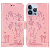 iPhone 13 Pro Cover Blomstermønster Rosa