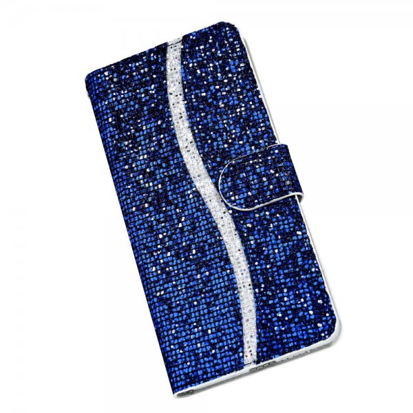 iPhone 13 Pro Cover Glitter Stripe Blå