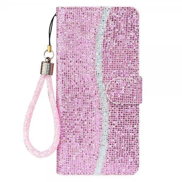 iPhone 13 Pro Cover Glitter Stribe Rosa