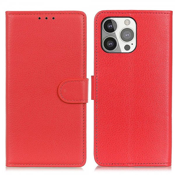 Nordic Covers iPhone 13 Pro Cover Litchi Rød