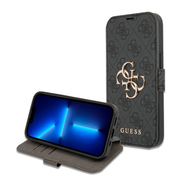 Guess iPhone 13 Pro Cover Metal Logo Grå