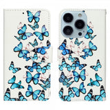 iPhone 13 Pro Cover Motiv Blå Sommerfugle