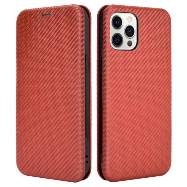 iPhone 13 Pro Max Cover Kulfibertekstur Brun