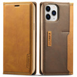 Lc.Imeeke iPhone 13 Pro Max Cover Kortlomme Udvendig Brun