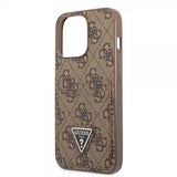 Guess iPhone 13 Pro Max Cover Double Cardslot Metal Triangle Brun