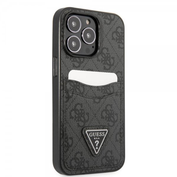 Guess iPhone 13 Pro Max Cover Double Cardslot Metal Triangle Sort
