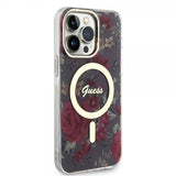 Guess iPhone 13 Pro Max Cover Flower MagSafe Kaki