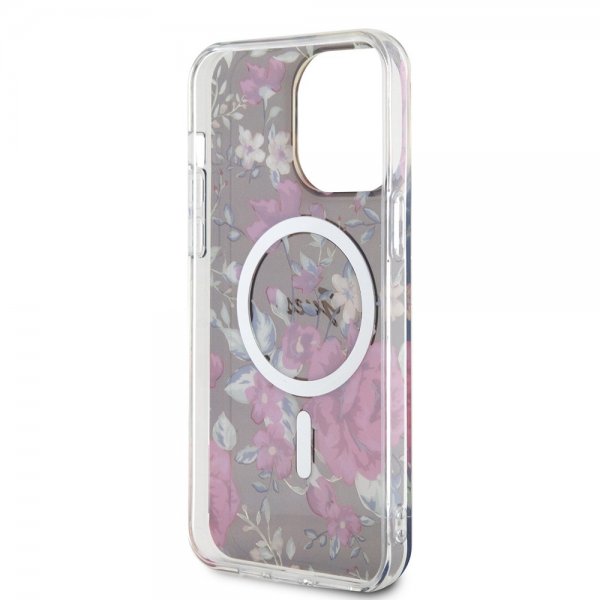 Guess iPhone 13 Pro Max Cover Flower MagSafe Kaki