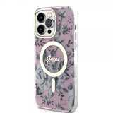 Guess iPhone 13 Pro Max Cover Flower MagSafe Rose