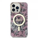 Guess iPhone 13 Pro Max Cover Flower MagSafe Rose